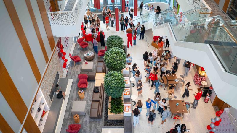Students in Heminger Hall