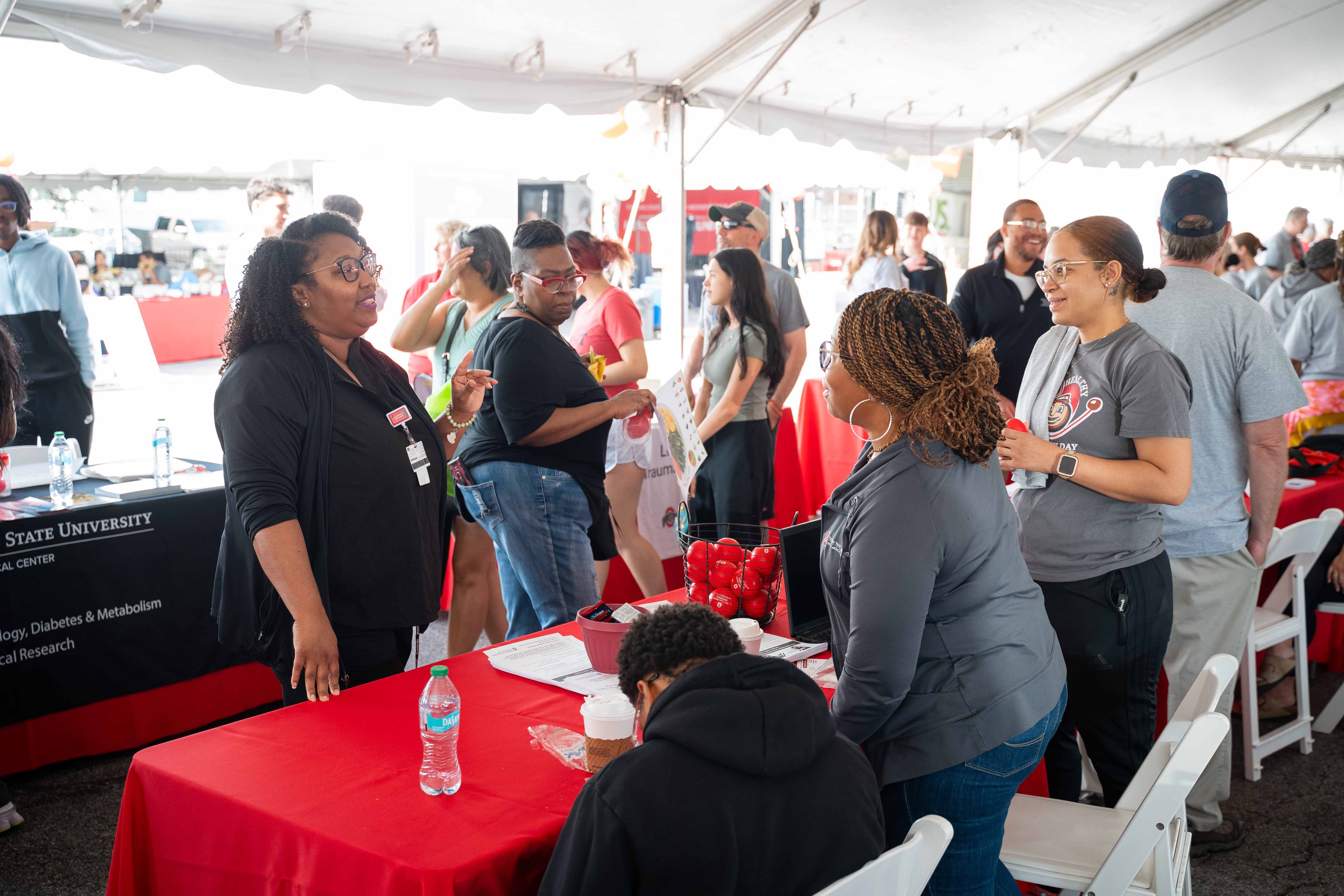 Group of people at a health fair