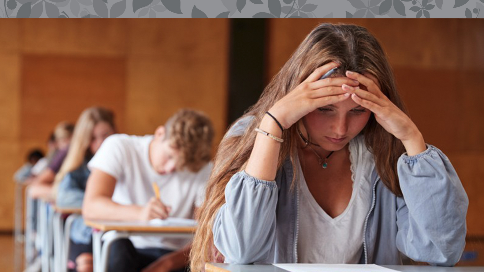 stressed student in classroom