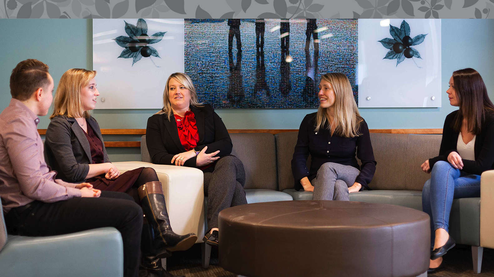 PhD students in Newton Hall lobby
