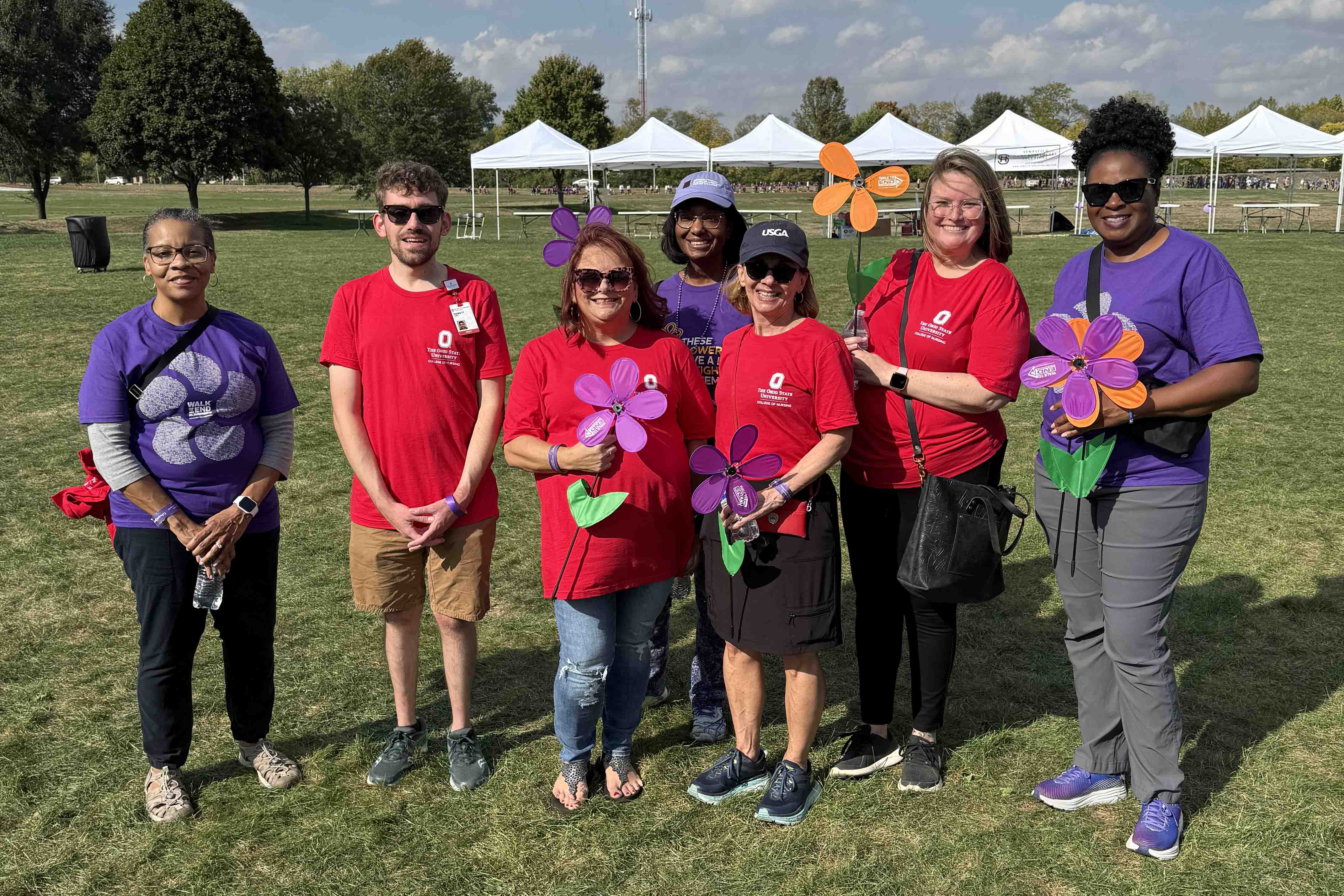 the Golden Buckeye Center staff pose for a photo at the Walk to End Alzheimer's