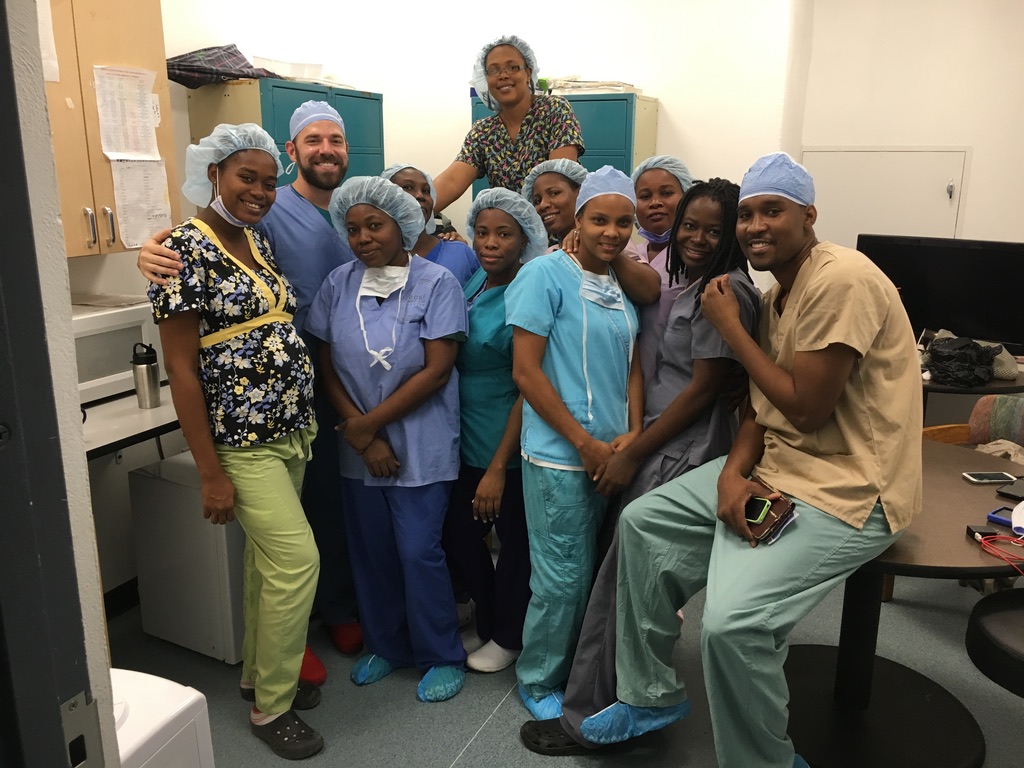Welch with the operating room team at St. Boniface Hospital, Haiti