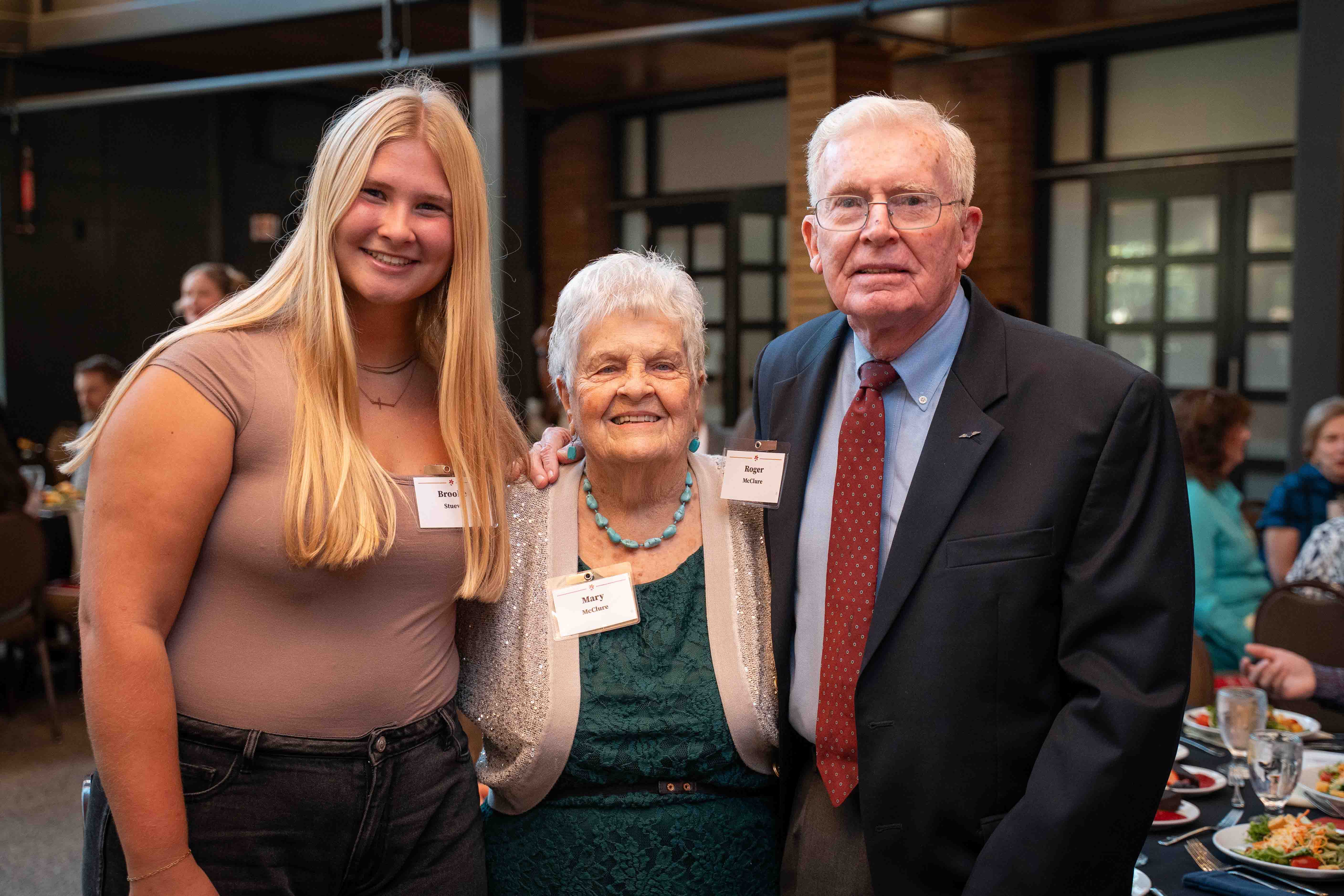 Scholarship recipient Brooke Stueve enjoyed thanking the McClures in person at the awards banquet this October.