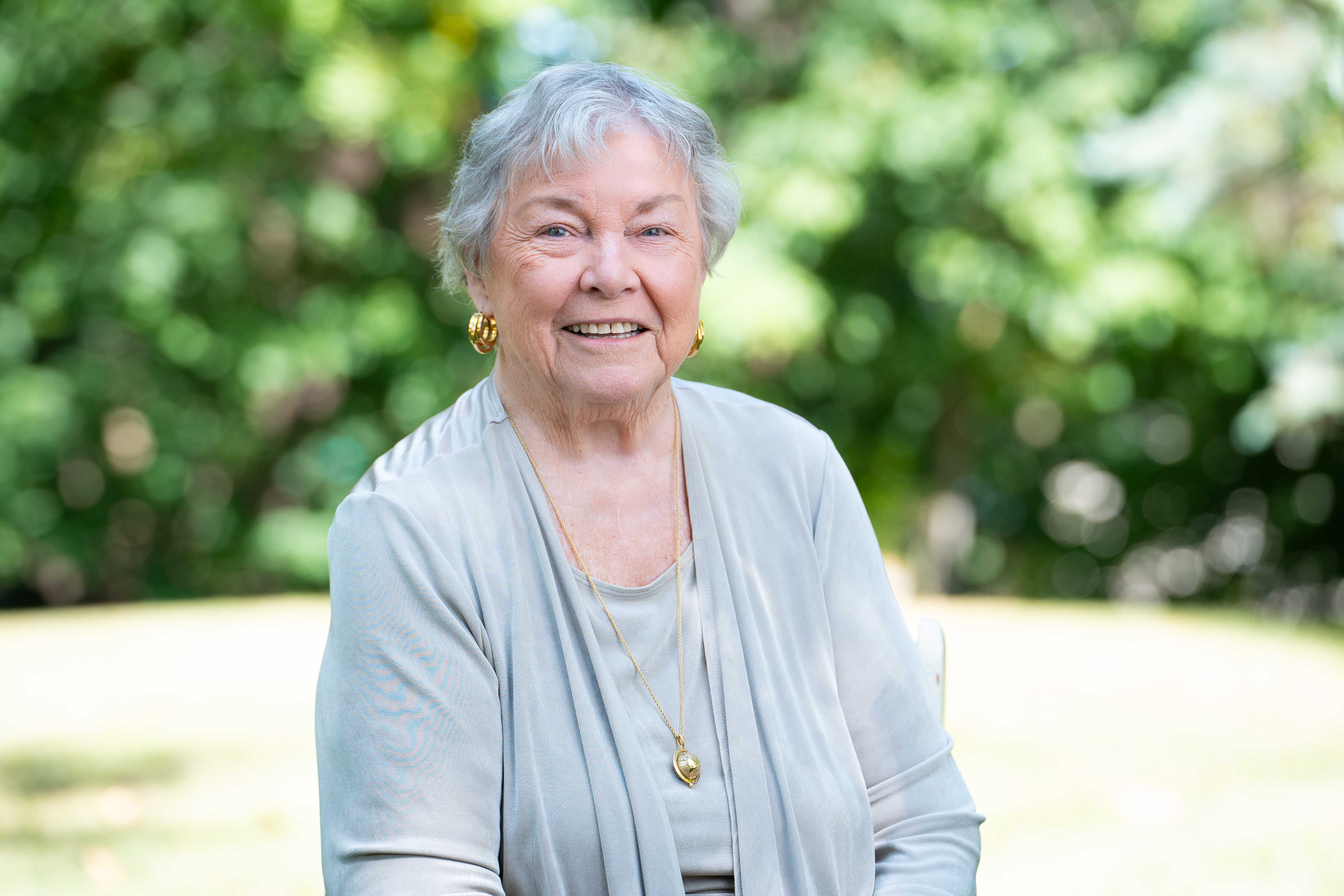 Jeri Milstead in her backyard