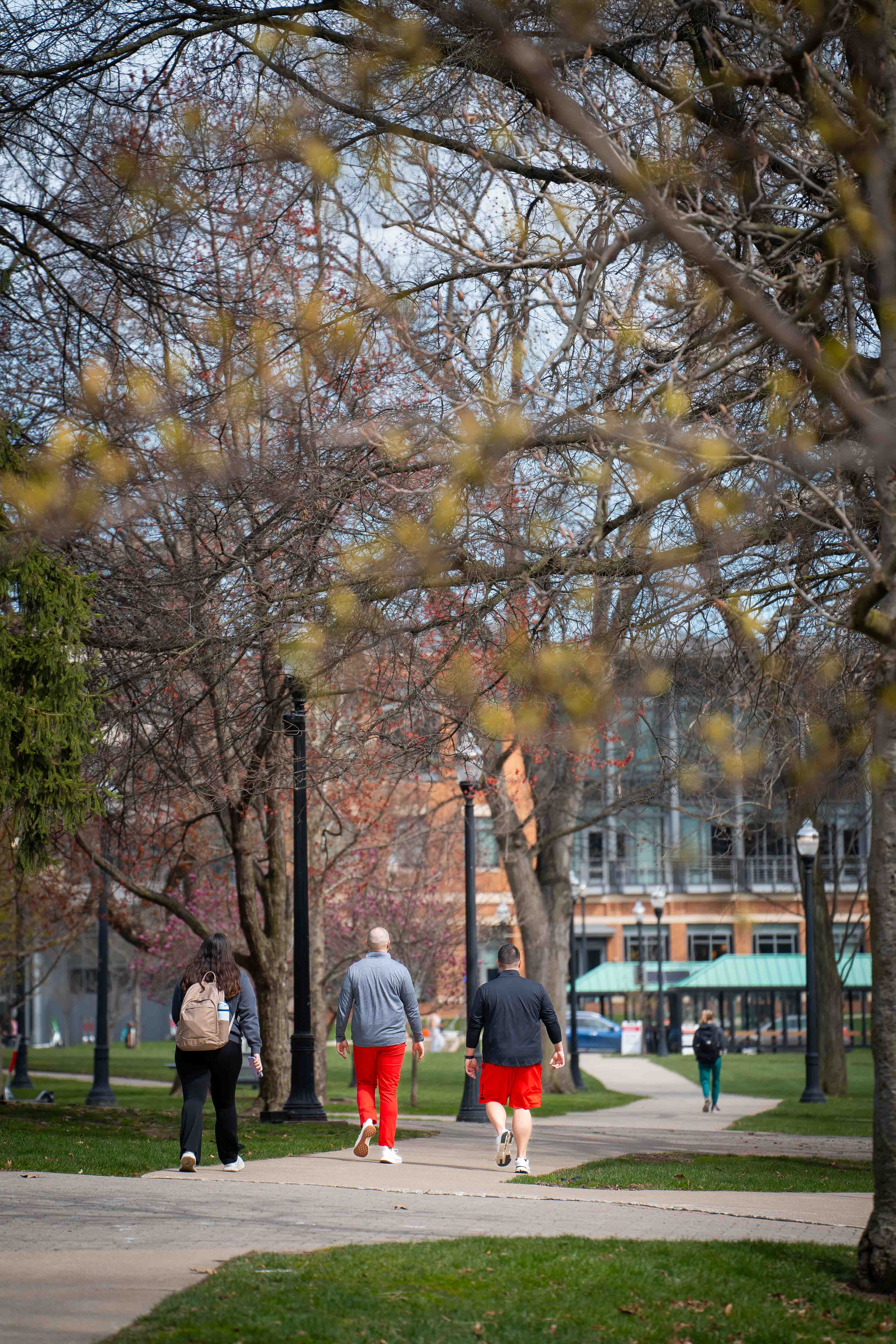 Josh and Anthony walking on campus
