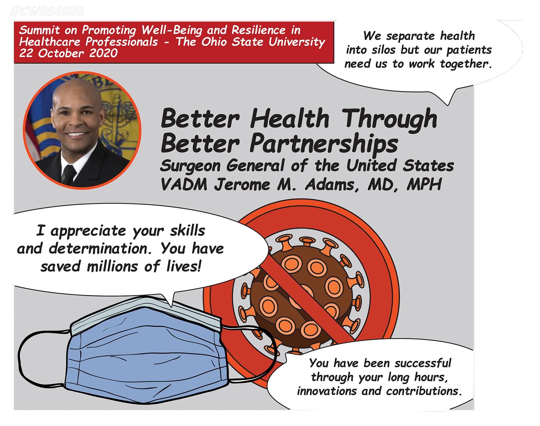 illustration created by the Marker Ninja during VADM Jerome M. Adams' presentation at the summit