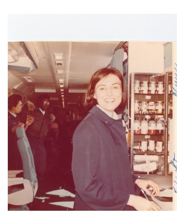 Kupchella as a flight nurse onboard a C-9.