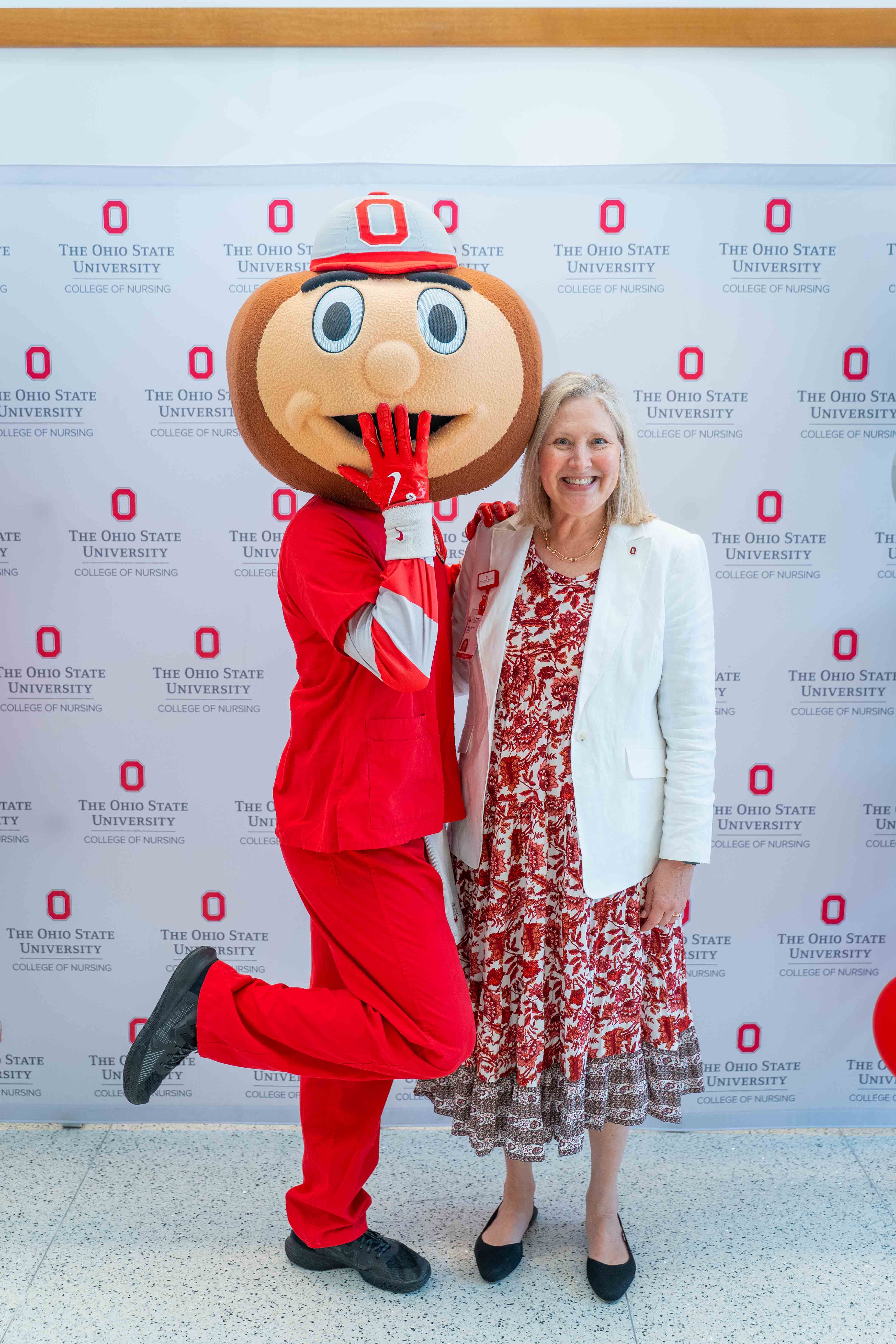 Dean Karen Rose and Brutus Buckeye
