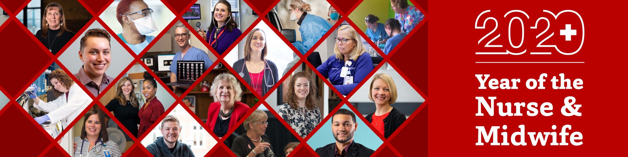 collage of images for 2020 Year of the Nurse & Midwife