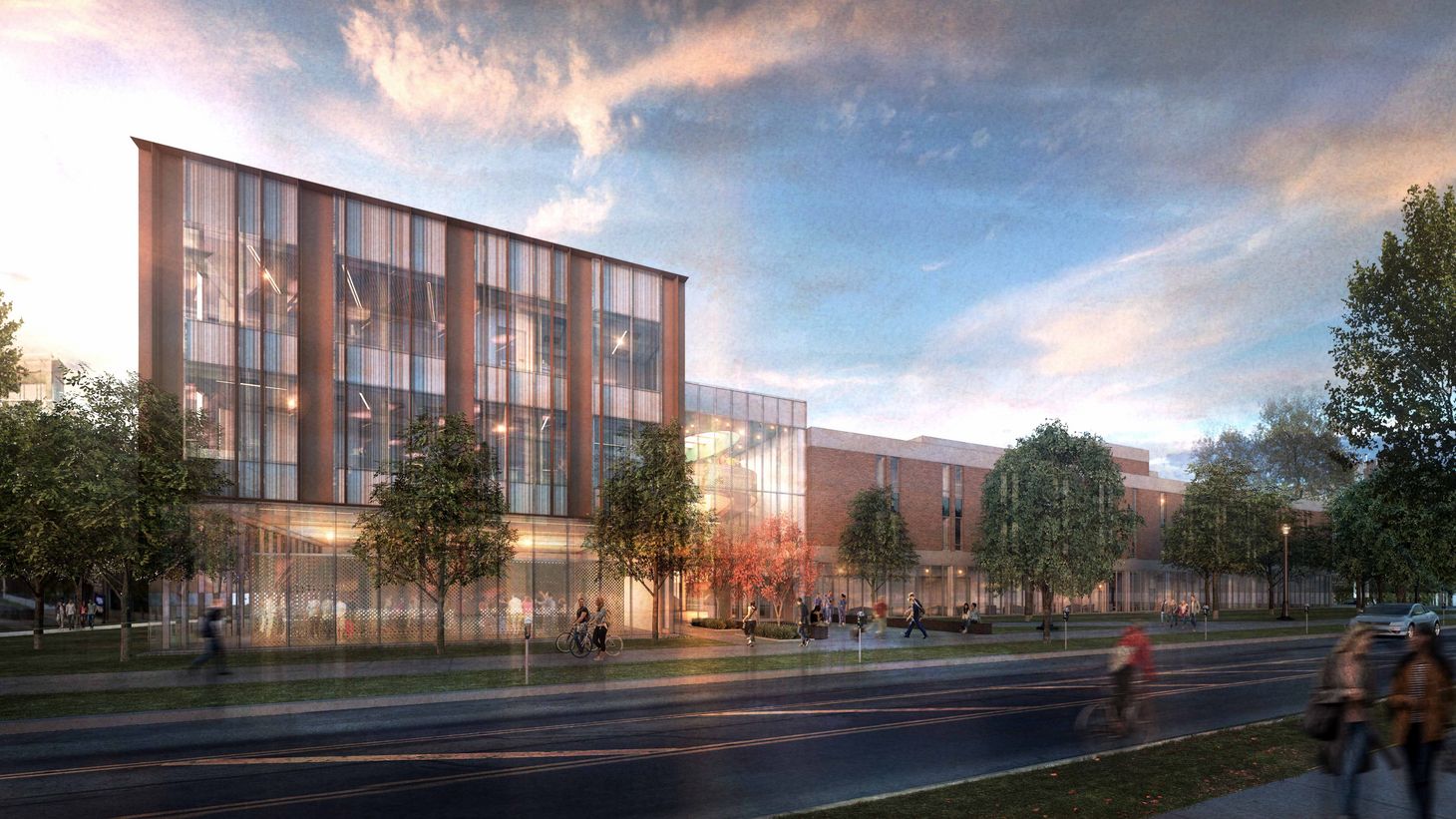rendering of Newton Hall addition