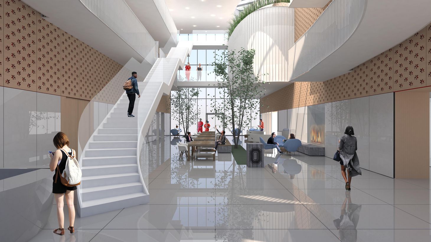 rendering of east atrium