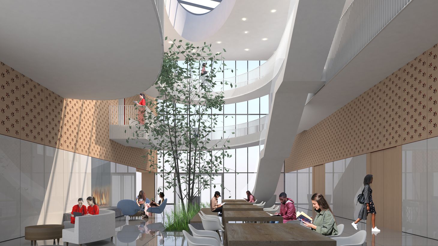 rendering of west atrium