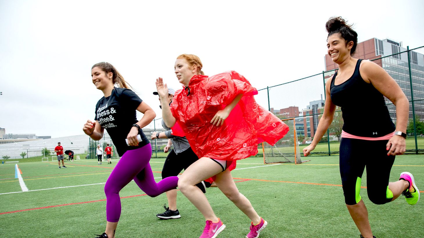 students participate in race