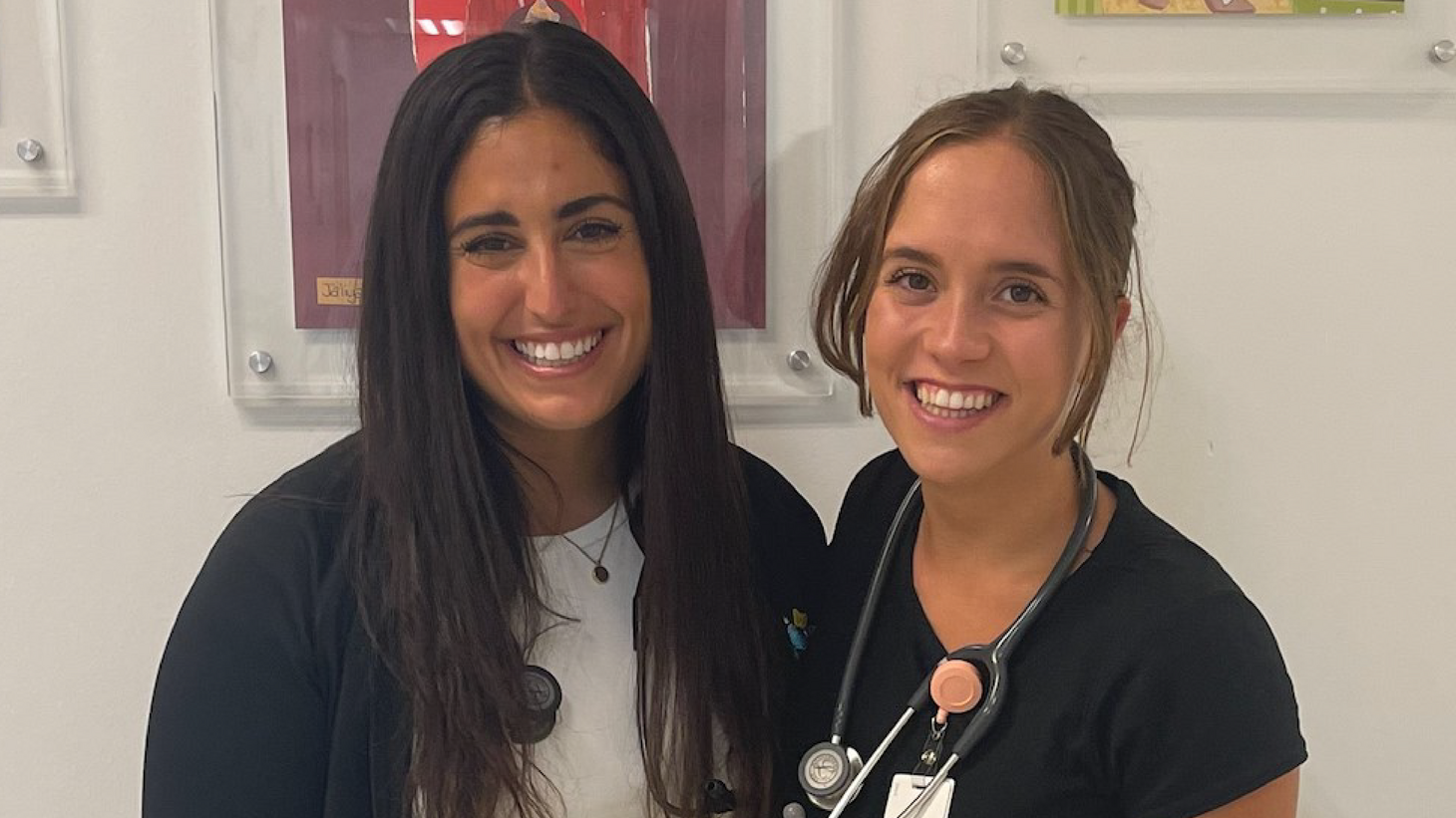 Preceptor Amanda Hadad, CPNP-PC (pictured left) with student Megan Saelinger (pictured right)