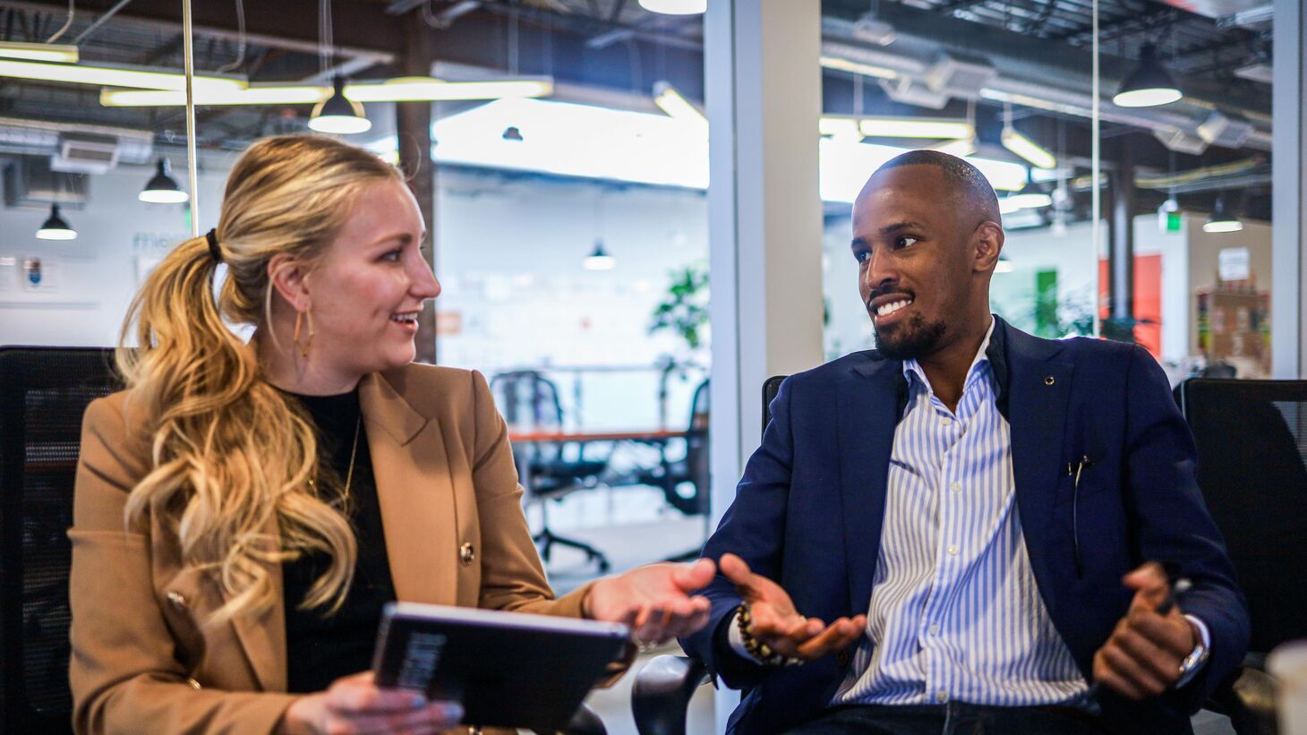 Two professionals in a meeting