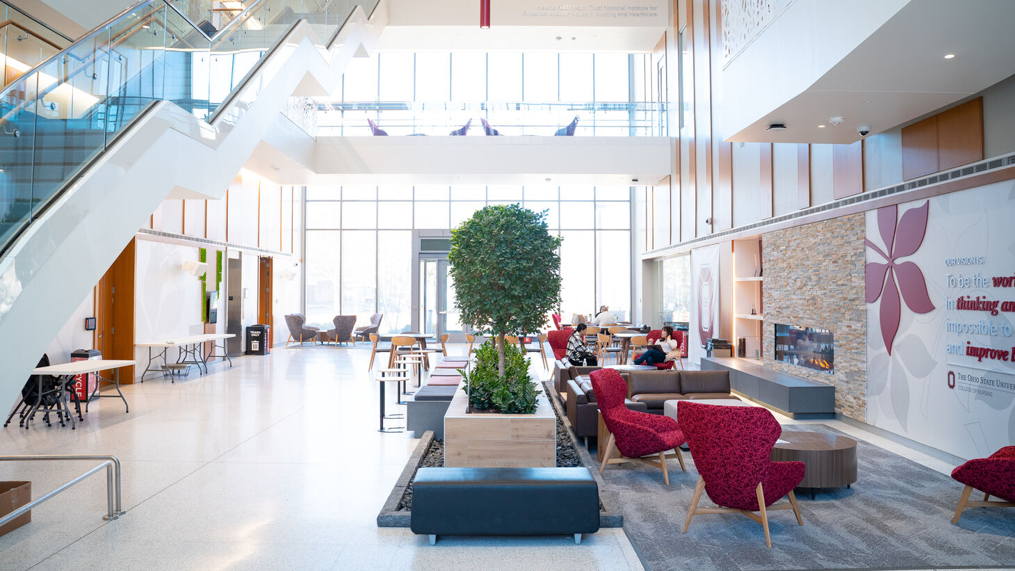 Heminger Hall atrium at the College of Nursing