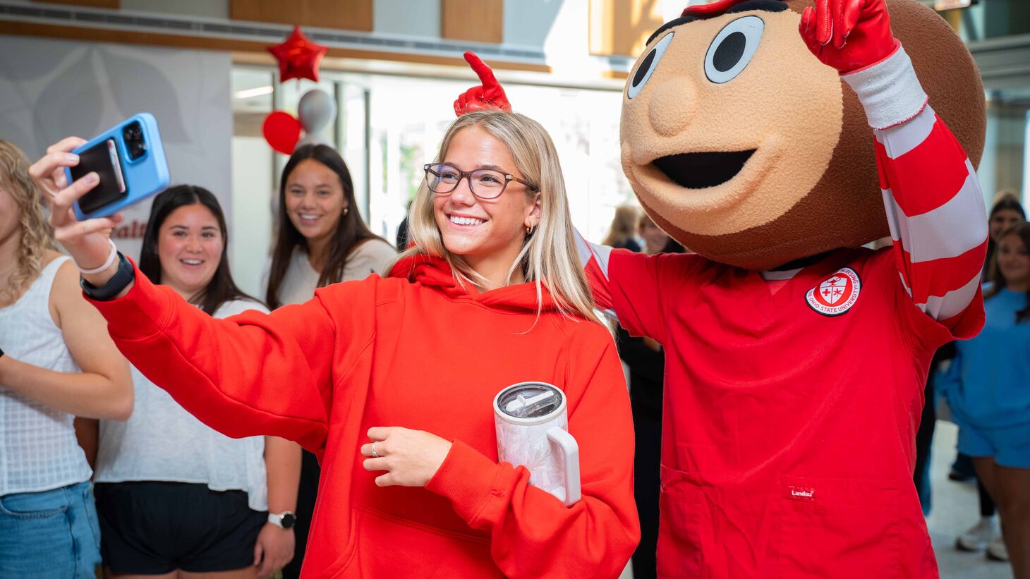 nursing student taking a selfie with brutus