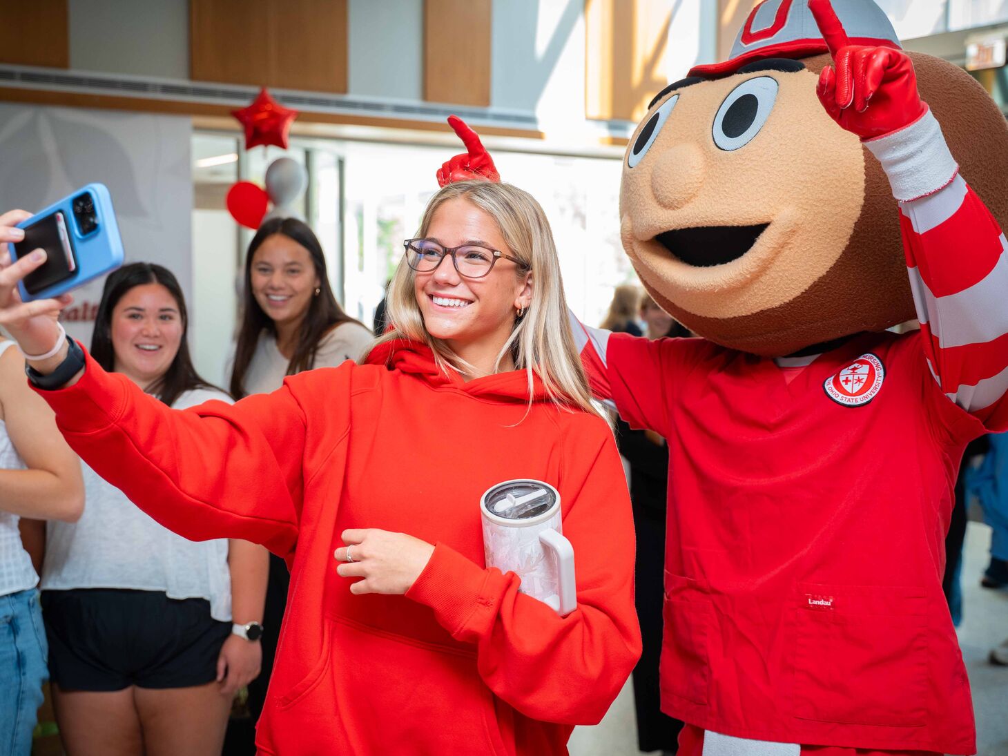 nursing student taking a selfie with brutus
