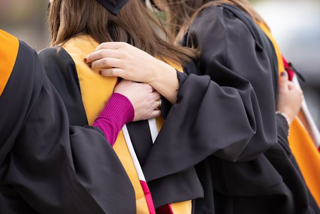 Holding hands during convocation