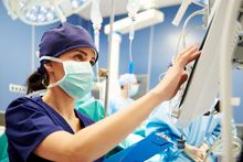 Nurse anesthetist in the operating room