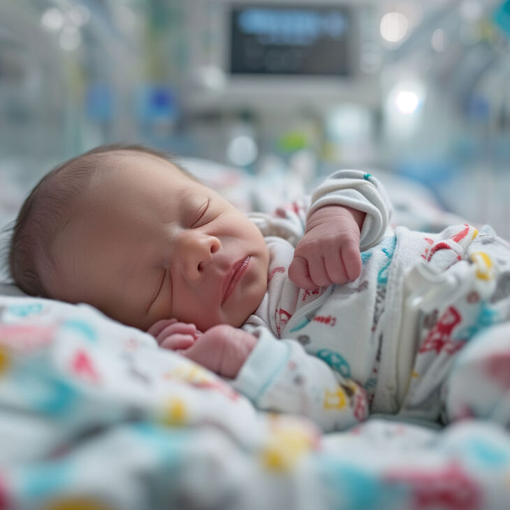 Sleeping baby in NICU