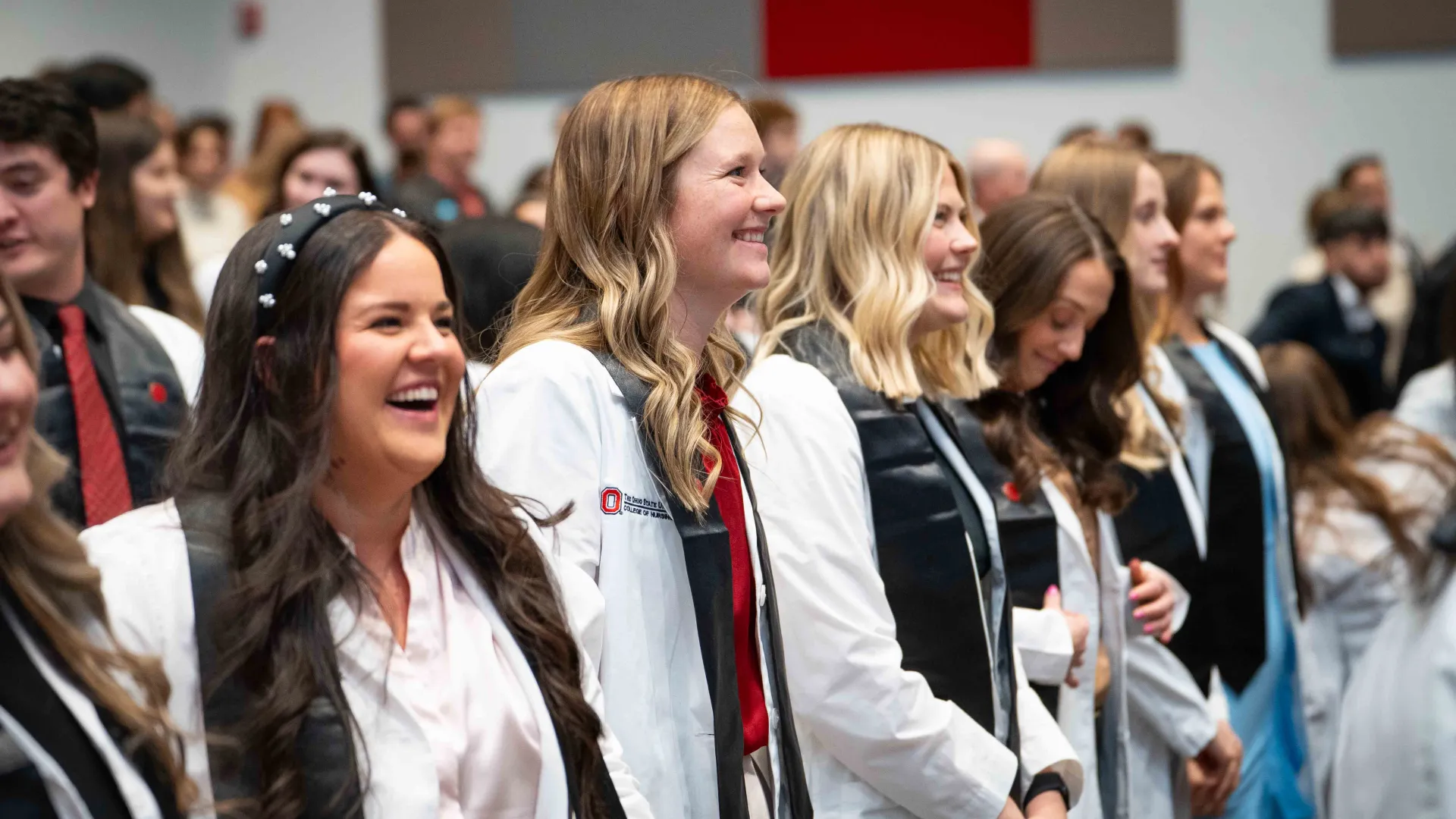 Graduate entry nursing students at their pinning ceremony