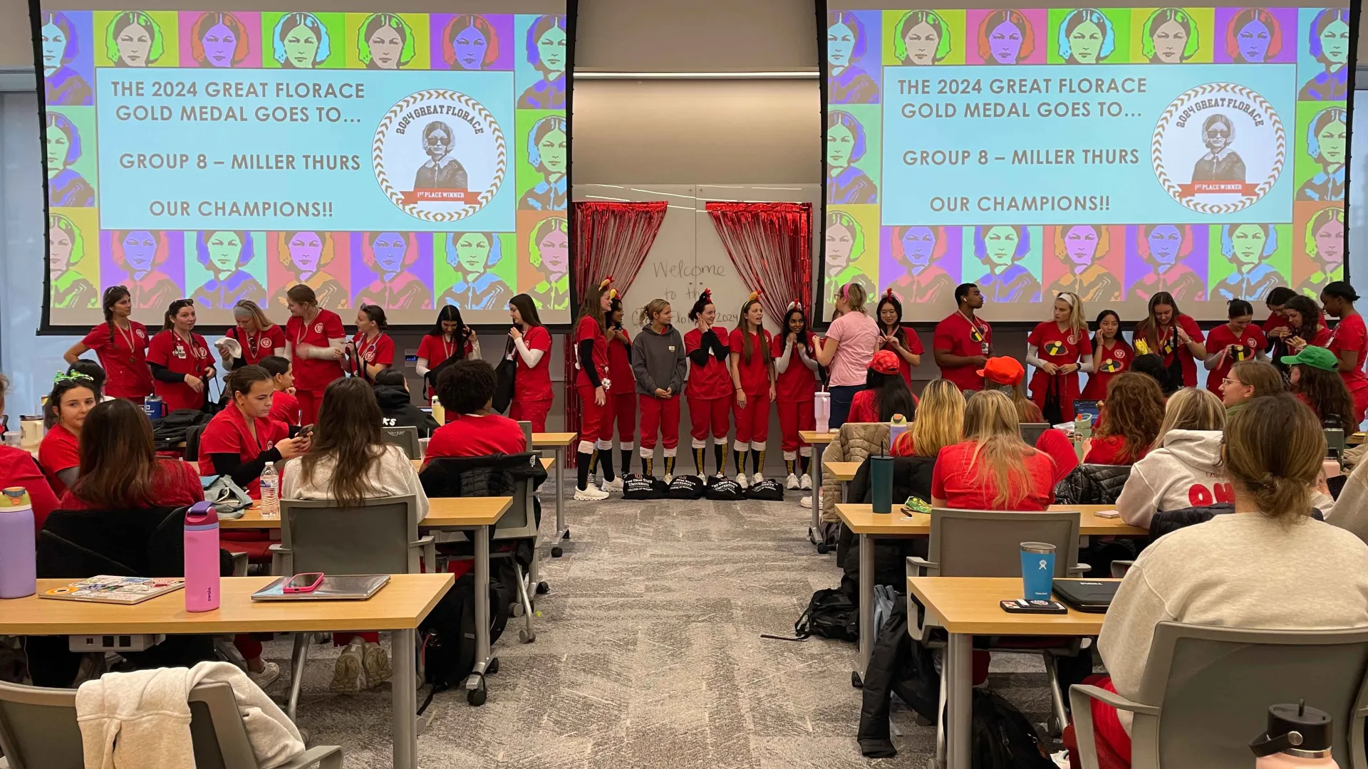 First, second and third place teams received gold, bronze and silver medals at the end of class.