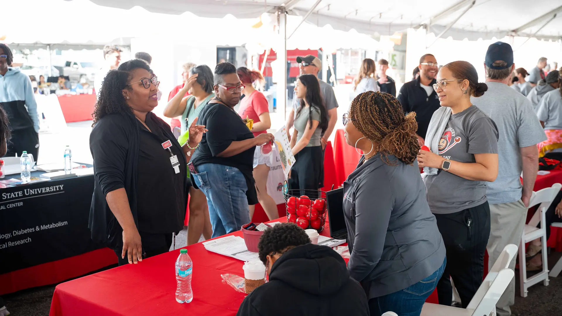 Group of people at a health fair