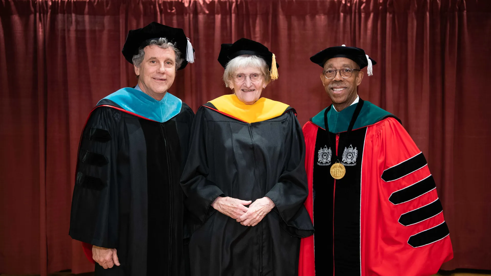 Katherine “Kitty” Kisker with President Drake