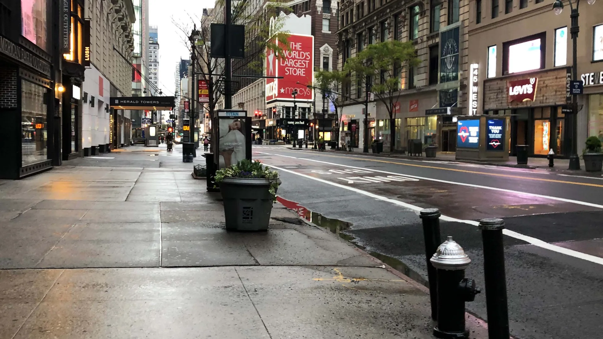 empty streets of New York City