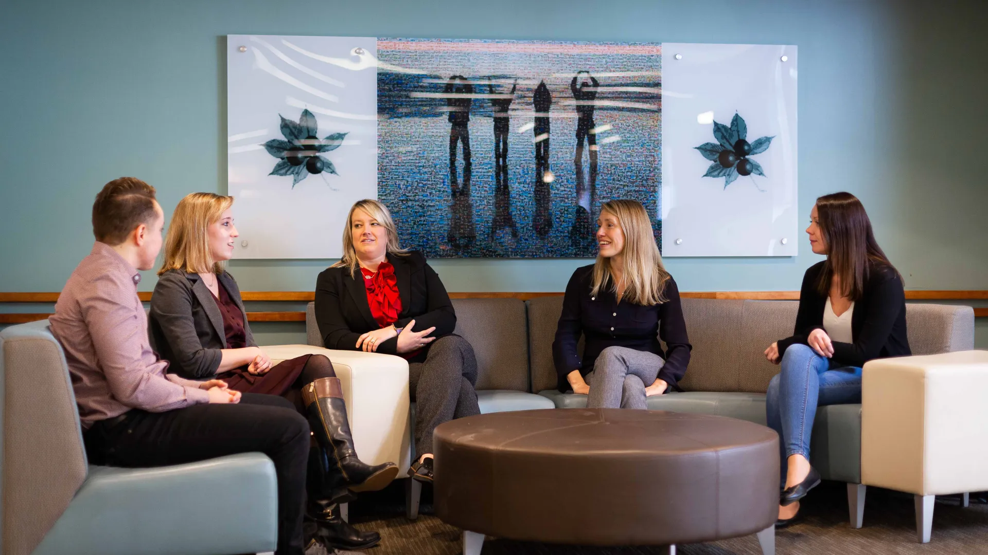 PhD students in Newton Hall lobby