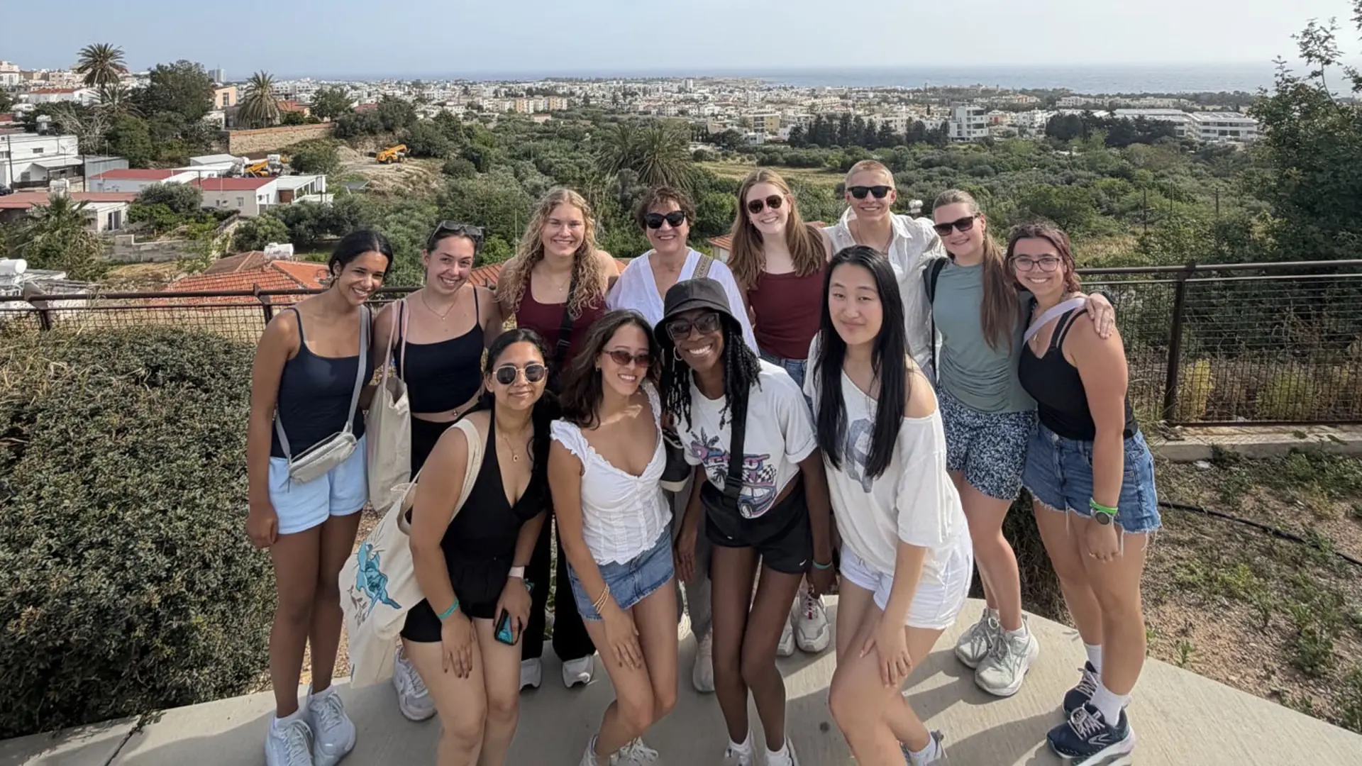nursing students pose in Cyprus during study abroad trip